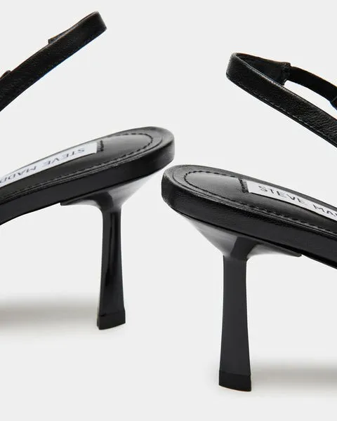 Women KLING BLACK LEATHER Black Leather Steve Madden Heels Women KLING BLACK LEATHER Black Leather Steve Madden Heels