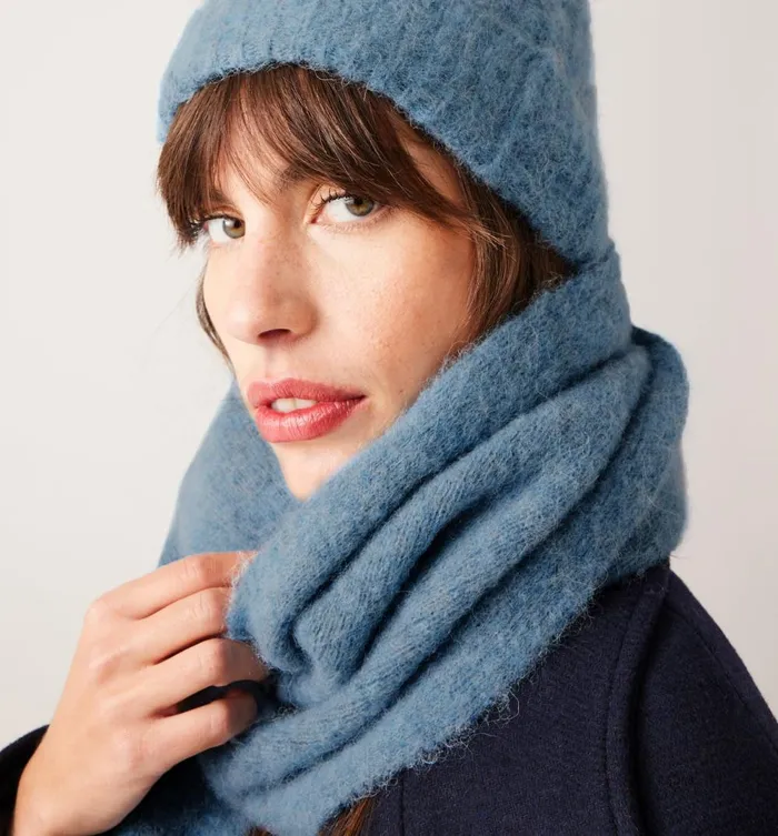Women Knit Scarf With Alpaca 8211 Sky Blue Promod Scarves