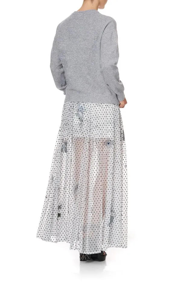 Women Knitwear Camilla Crew Neck Boxy Knit With High Low Hem Moonlit Musings