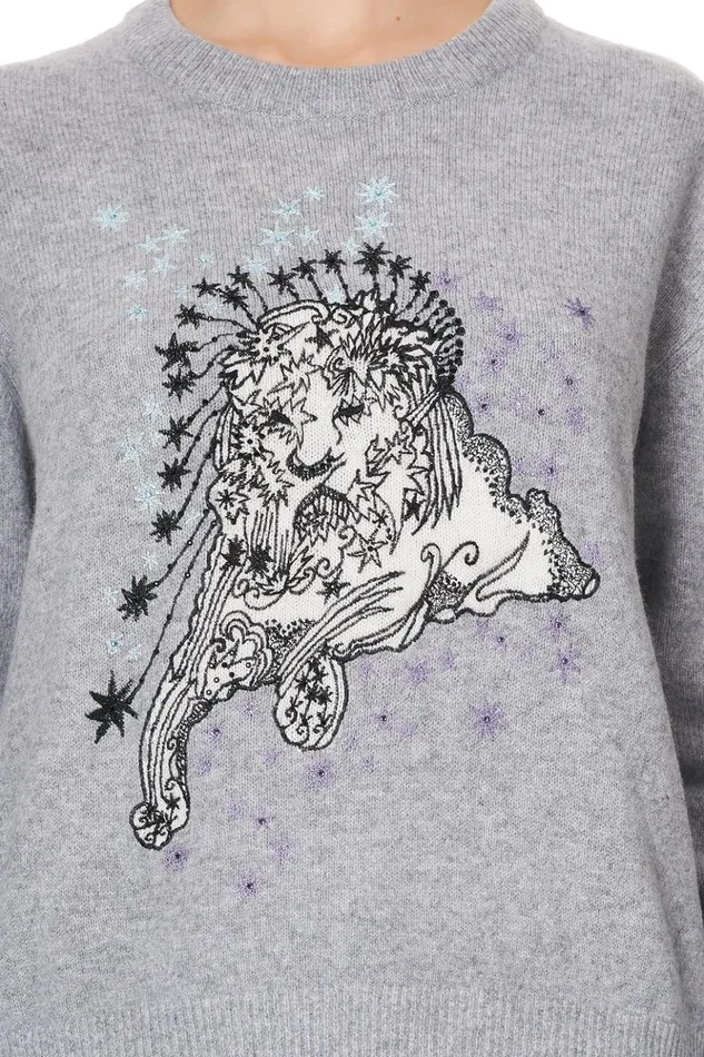 Women Knitwear Camilla Crew Neck Boxy Knit With High Low Hem Moonlit Musings
