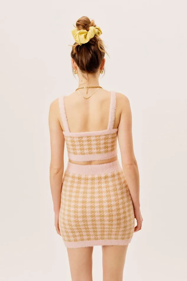 Women Knitwear For Love and Lemons Cher Crop Tank Sweater Light Pink
