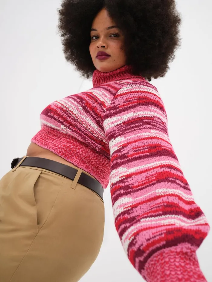 Women Knitwear For Love and Lemons Wilma Cropped Turtleneck Red