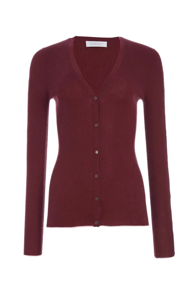 Women Knitwear Gabriela Hearst Addison Knit Cardigan In Bordeaux Cashmere Silk