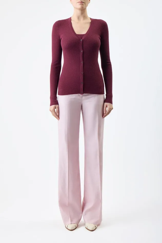 Women Knitwear Gabriela Hearst Addison Knit Cardigan In Bordeaux Cashmere Silk