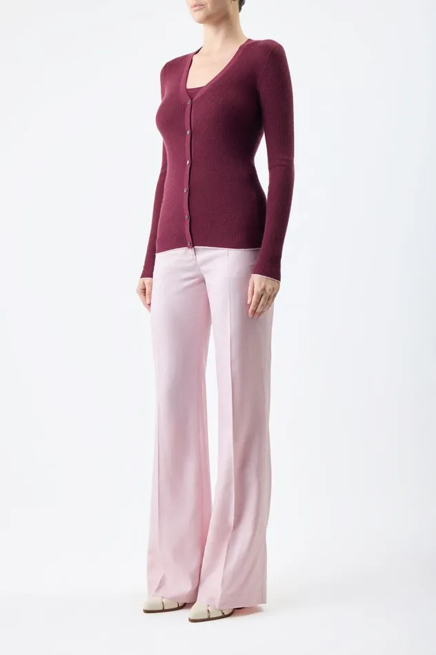 Women Knitwear Gabriela Hearst Addison Knit Cardigan In Bordeaux Cashmere Silk