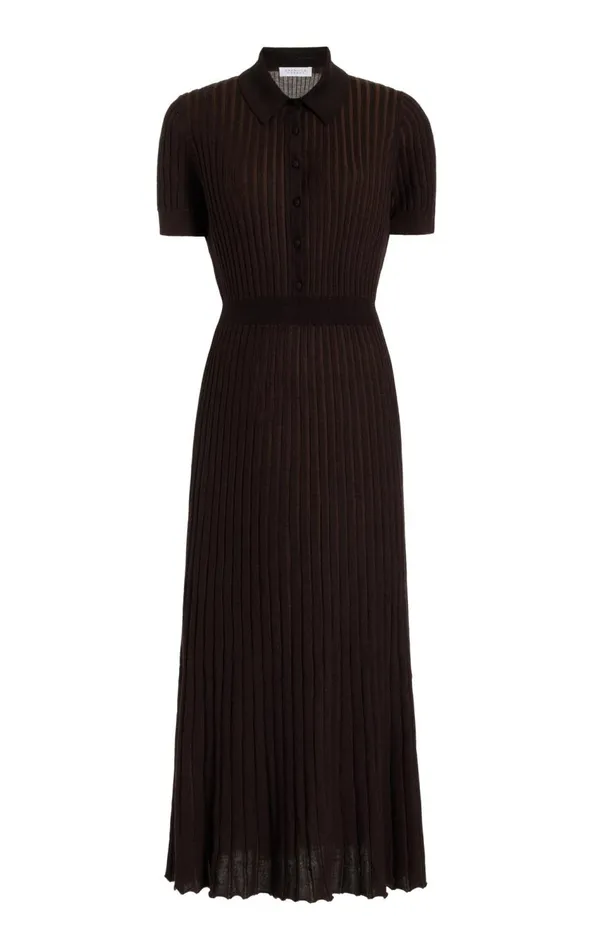 Women Knitwear Gabriela Hearst Amor Knit Dress In Chocolate Cashmere Silk