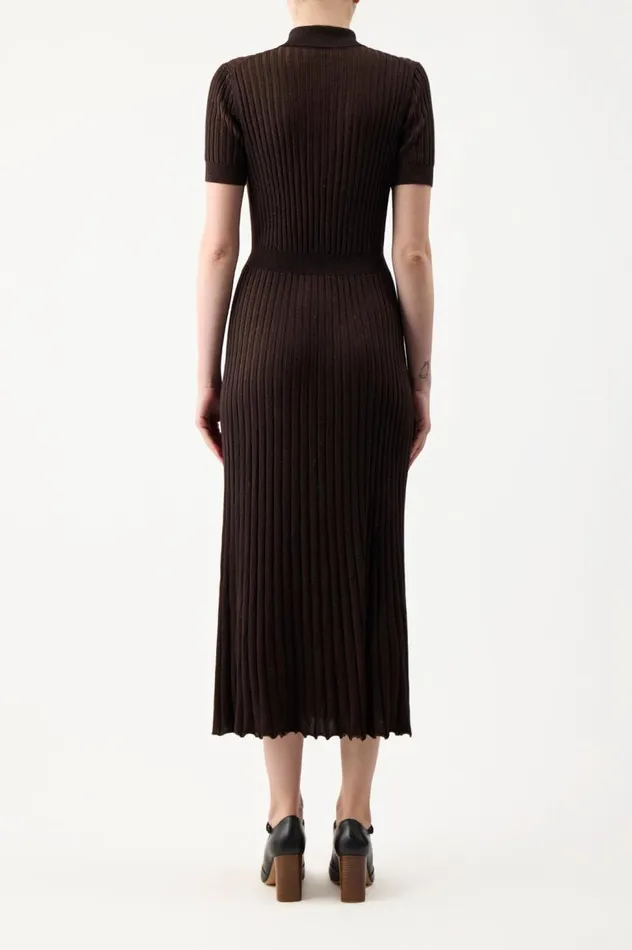 Women Knitwear Gabriela Hearst Amor Knit Dress In Chocolate Cashmere Silk