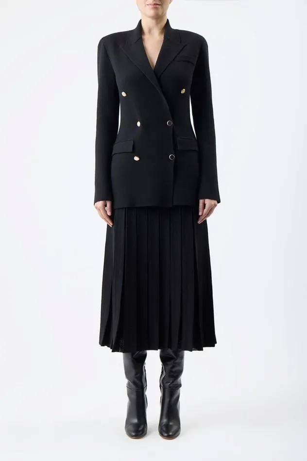 Women Knitwear Gabriela Hearst Bowen Knit Jacket In Black Wool