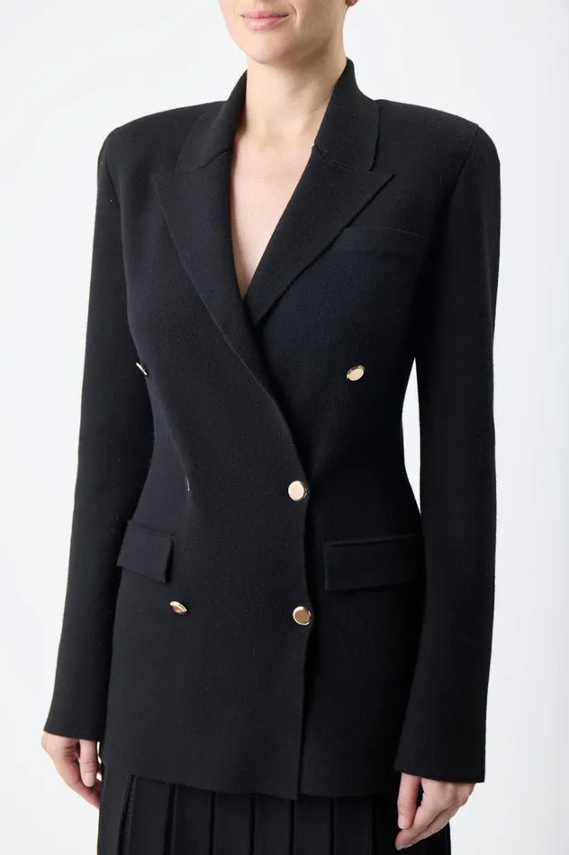 Women Knitwear Gabriela Hearst Bowen Knit Jacket In Black Wool