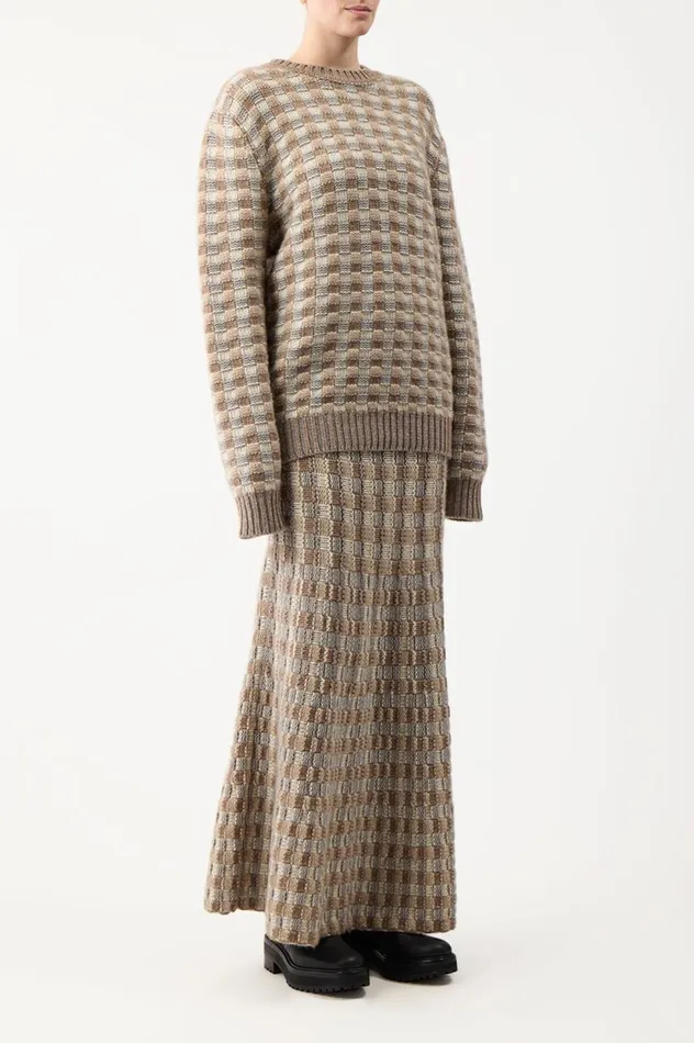 Women Knitwear Gabriela Hearst Chez Knit Sweater In Ivory Multi Cashmere