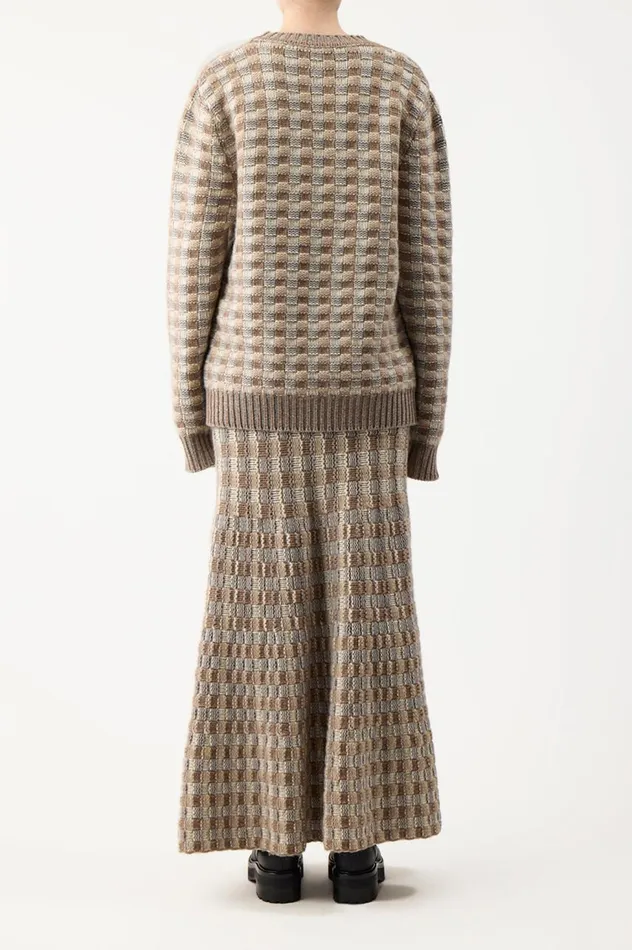 Women Knitwear Gabriela Hearst Chez Knit Sweater In Ivory Multi Cashmere