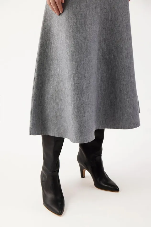 Women Knitwear Gabriela Hearst Freddie Knit Skirt In Heather Grey Merino Wool Cashmere