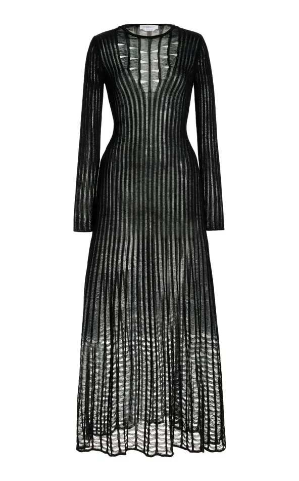 Women Knitwear Gabriela Hearst Maia Knit Dress In Black Shappe Silk
