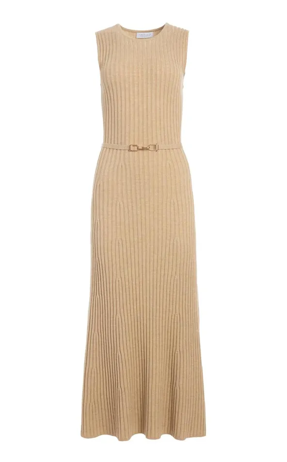 Women Knitwear Gabriela Hearst Meier Knit Dress In Hay Merino Wool Cashmere