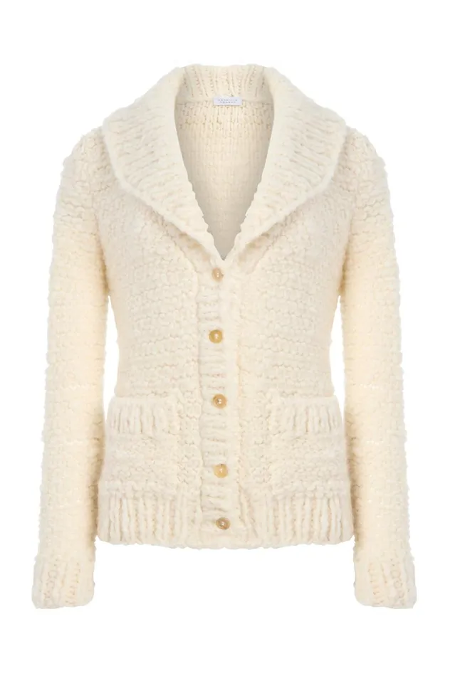 Women Knitwear Gabriela Hearst Moses Knit Cardigan In Ivory Welfat Cashmere