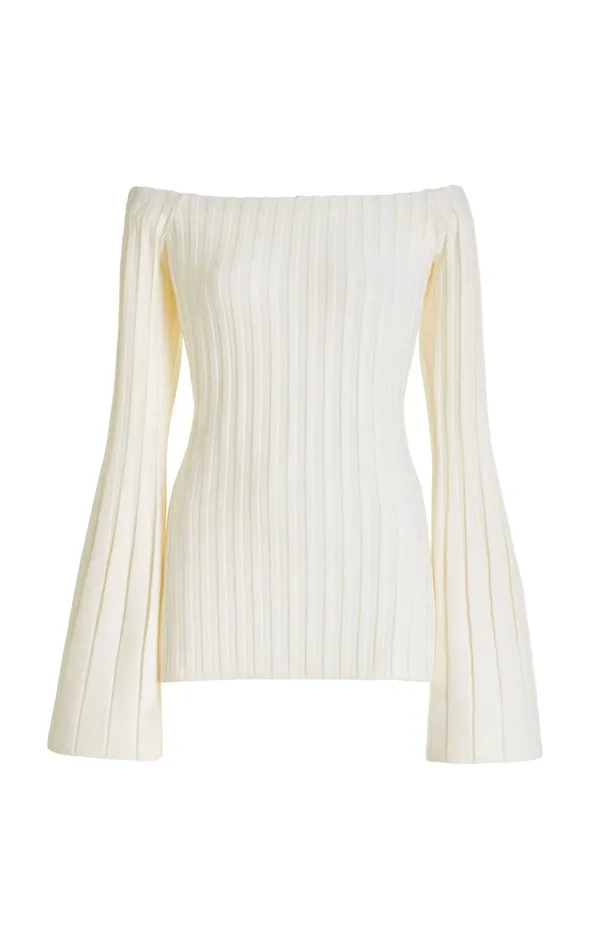 Women Knitwear Gabriela Hearst Nelson Knit Sweater In Ivory Merino Wool Cashmere