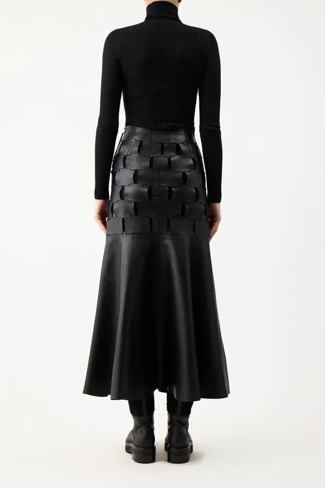 Women Knitwear Gabriela Hearst Peppe Knit Turtleneck In Black Cashmere Silk