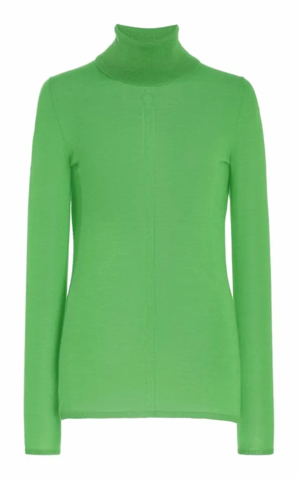 Women Knitwear Gabriela Hearst Steinem Knit Turtleneck In Fluorescent Green Cashmere Silk Women Knitwear Gabriela Hearst Steinem Knit Turtleneck In Fluorescent Green Cashmere Silk