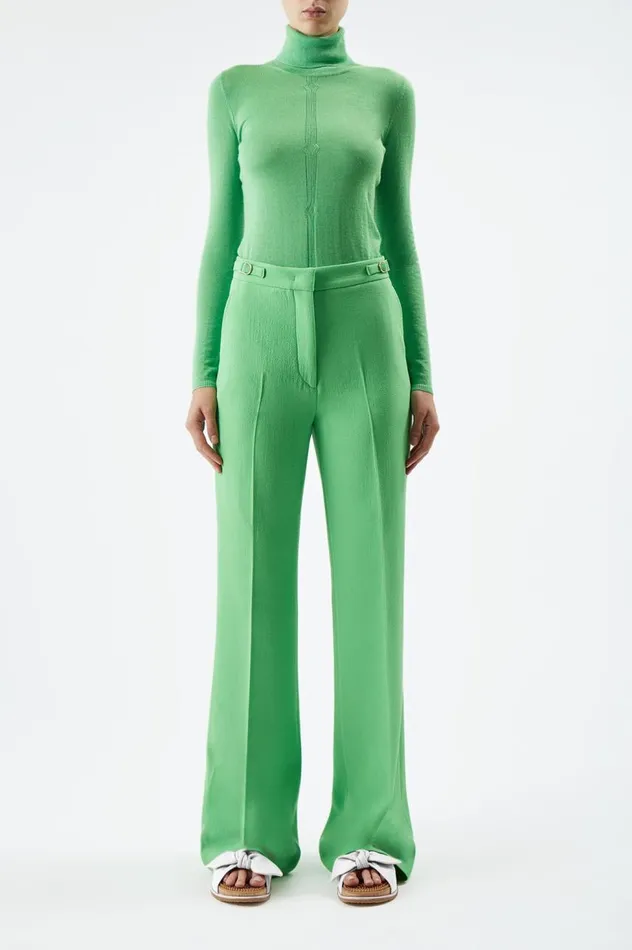Women Knitwear Gabriela Hearst Steinem Knit Turtleneck In Fluorescent Green Cashmere Silk