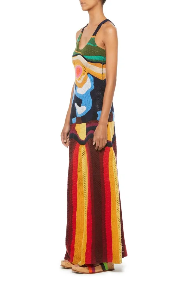Women Knitwear Gabriela Hearst Tamra Crochet Dress In Mineral Multi Cashmere