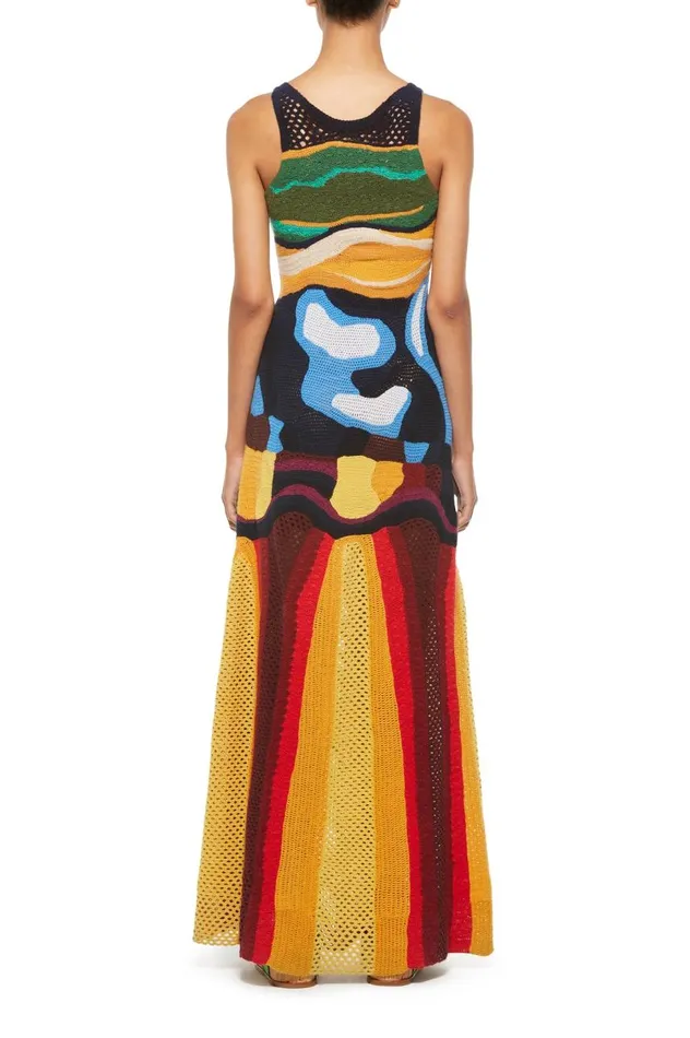 Women Knitwear Gabriela Hearst Tamra Crochet Dress In Mineral Multi Cashmere