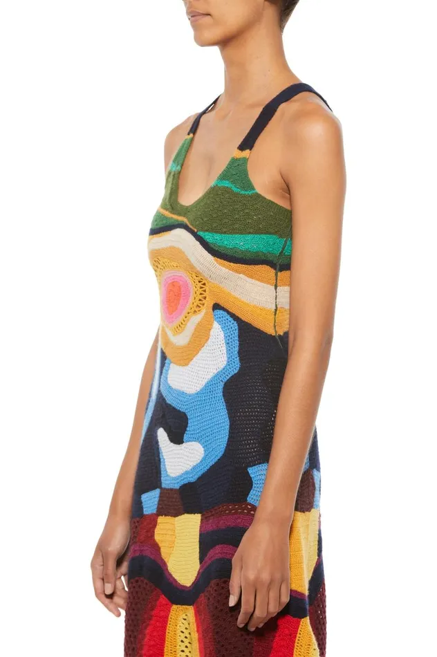 Women Knitwear Gabriela Hearst Tamra Crochet Dress In Mineral Multi Cashmere