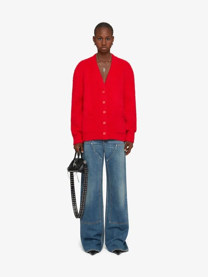 Women Knitwear Givenchy Cardigan In Alpaca Wool Vermillon