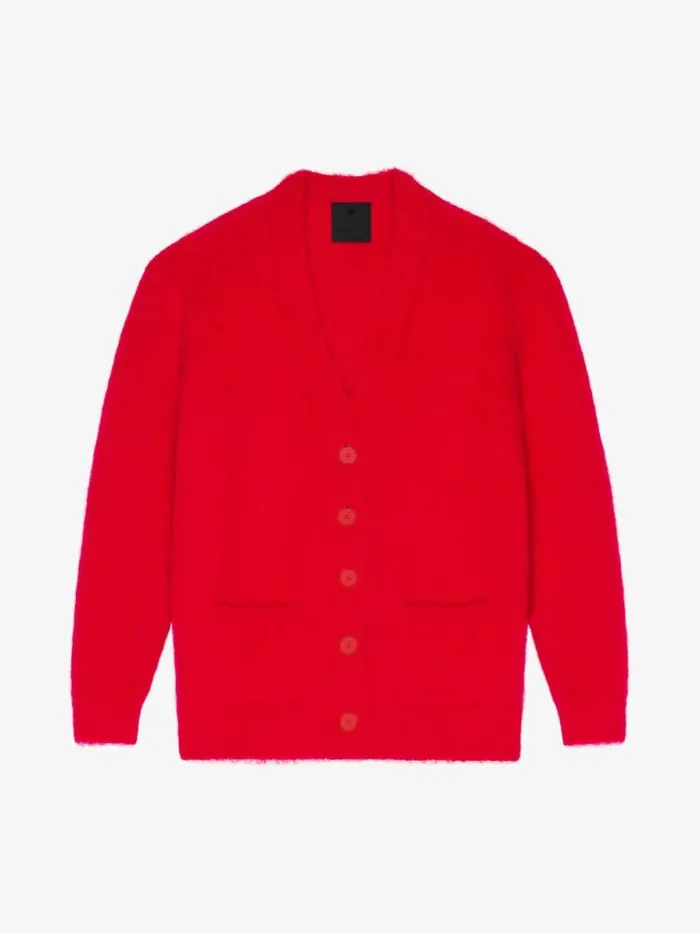 Women Knitwear Givenchy Cardigan In Alpaca Wool Vermillon