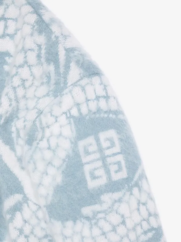 Women Knitwear Givenchy Sweater In Mohair With Dragon Jacquard Bluewhite Women Knitwear Givenchy Sweater In Mohair With Dragon Jacquard Bluewhite
