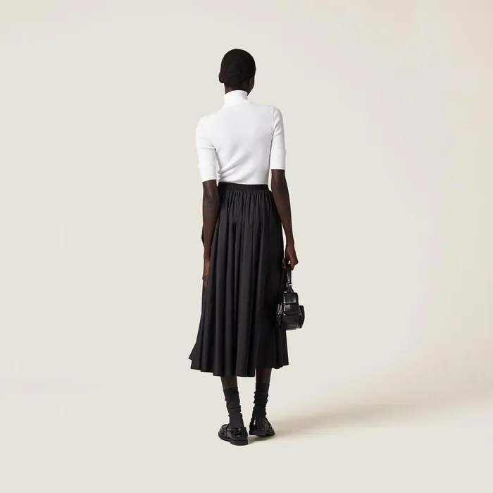 Women Knitwear Miu Miu Cotton Turtleneck Jersey White Women Knitwear Miu Miu Cotton Turtleneck Jersey White