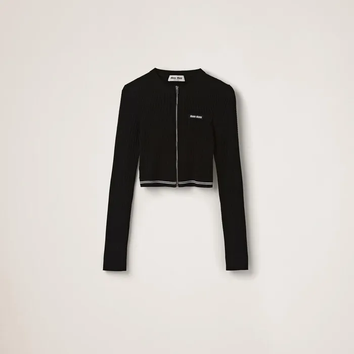 Women Knitwear Miu Miu Viscose Sweater Black