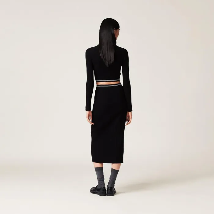 Women Knitwear Miu Miu Viscose Sweater Black Women Knitwear Miu Miu Viscose Sweater Black