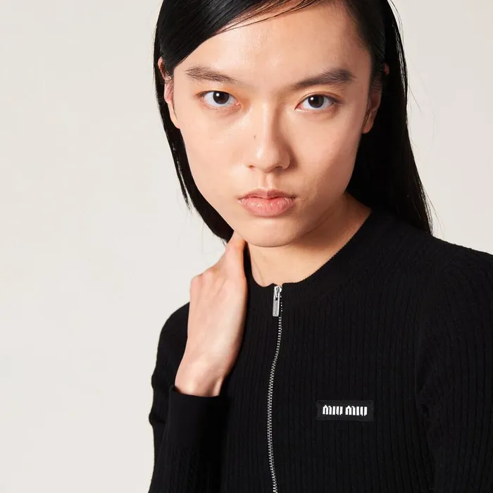 Women Knitwear Miu Miu Viscose Sweater Black Women Knitwear Miu Miu Viscose Sweater Black
