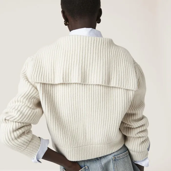 Women Knitwear Miu Miu Wool And Cashmere Knit Cardigan Chalk White Women Knitwear Miu Miu Wool And Cashmere Knit Cardigan Chalk White