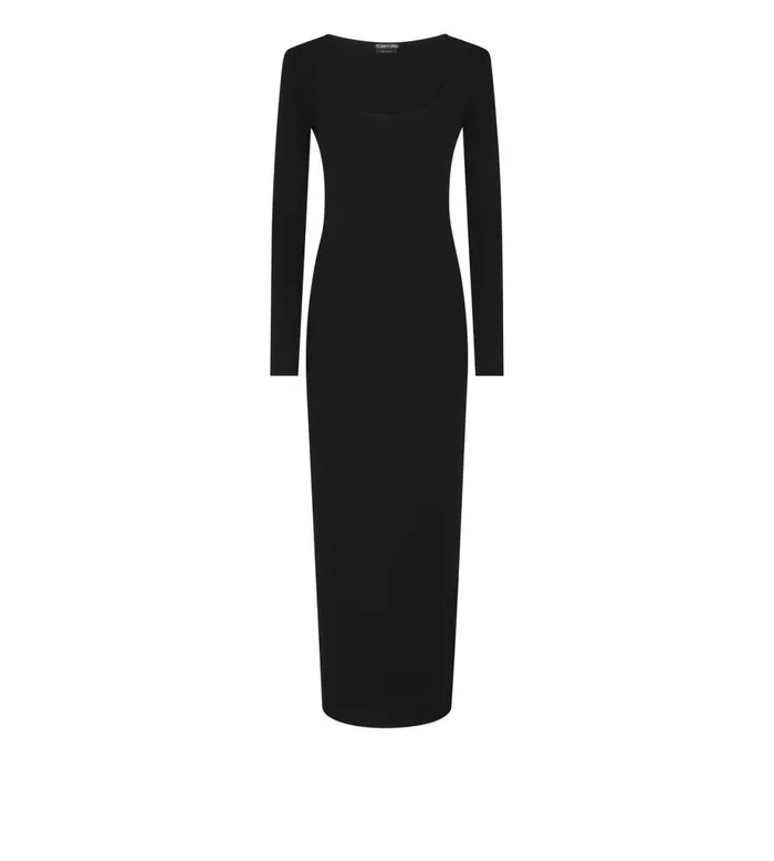 Women Knitwear Tom Ford Cashmere Silk Square Neck Dress Black