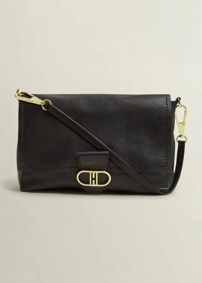Women Lana Leather Shoulder Bag Black Hobbs Bags