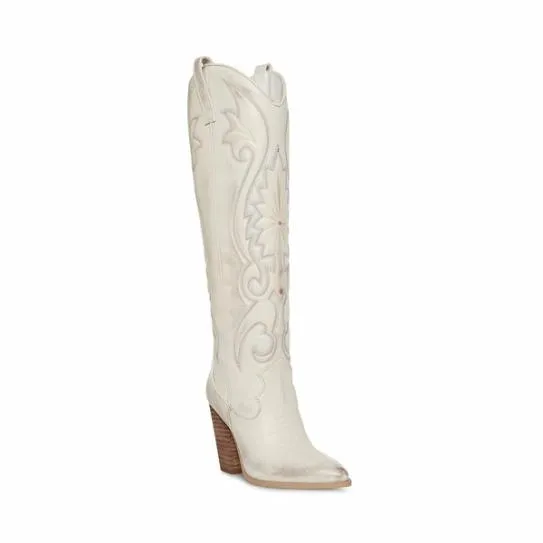 Women LASSO WHITE DISTRESSED White Distressed Steve Madden Boots and Booties Women LASSO WHITE DISTRESSED White Distressed Steve Madden Boots and Booties