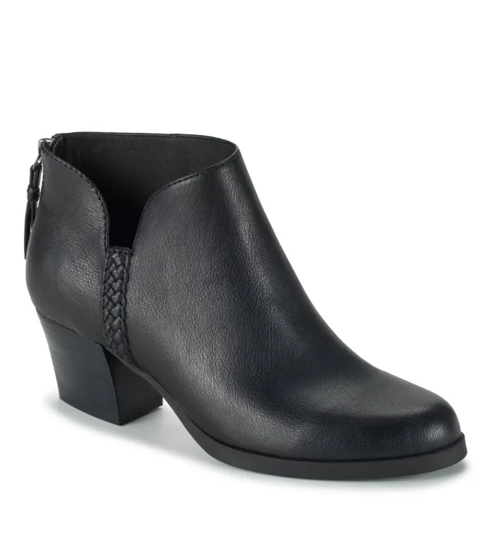 Women Lauryn Block Heel Ankle Bootie Black Baretraps Booties