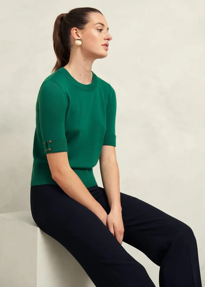 Women Leanne Jumper With Wool Agate Green Hobbs Jumpers and Cardigans