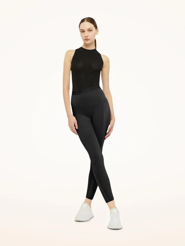 Women Leggings and Bikers Wolford Grid Net Leggings Black