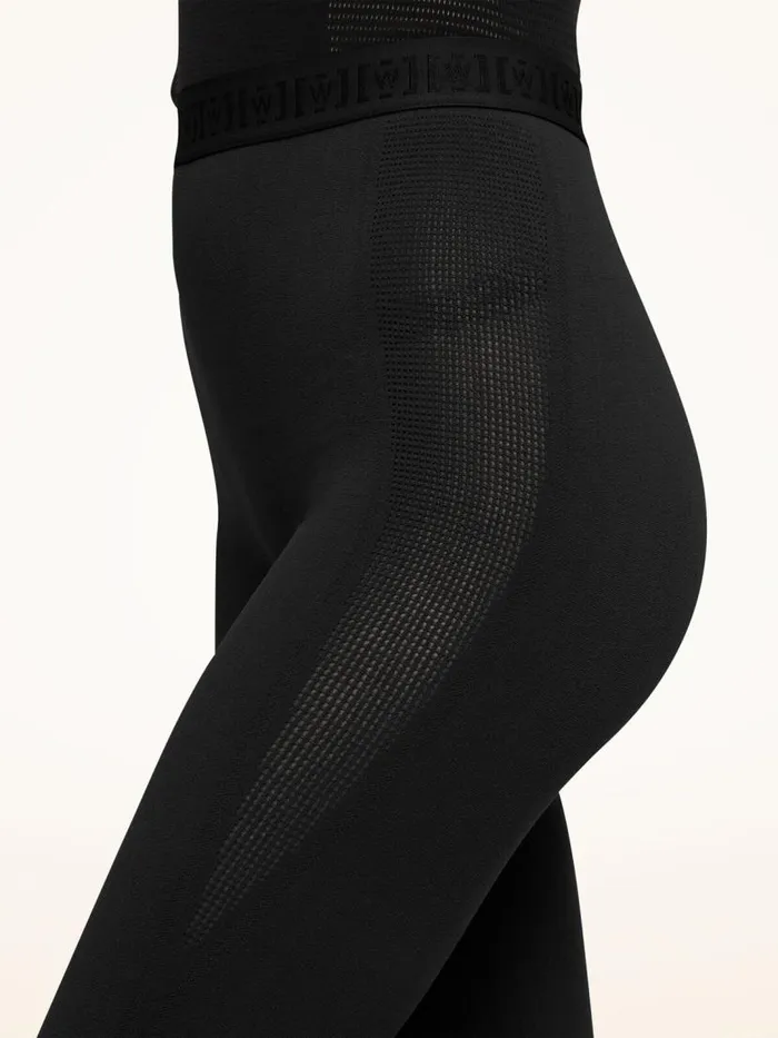 Women Leggings and Bikers Wolford Grid Net Leggings Black