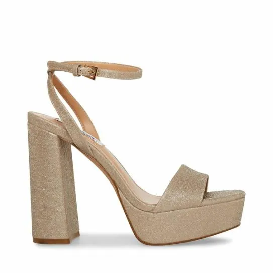 Women LESSA GOLD GLITTER Gold Glitter Steve Madden Heels