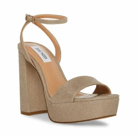 Women LESSA GOLD GLITTER Gold Glitter Steve Madden Heels Women LESSA GOLD GLITTER Gold Glitter Steve Madden Heels