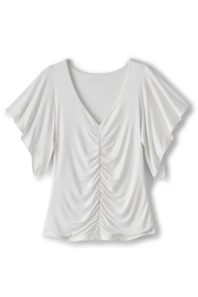Women Leya Ruched Top Swedish Blue Soft Surroundings Tops Women Leya Ruched Top Swedish Blue Soft Surroundings Tops