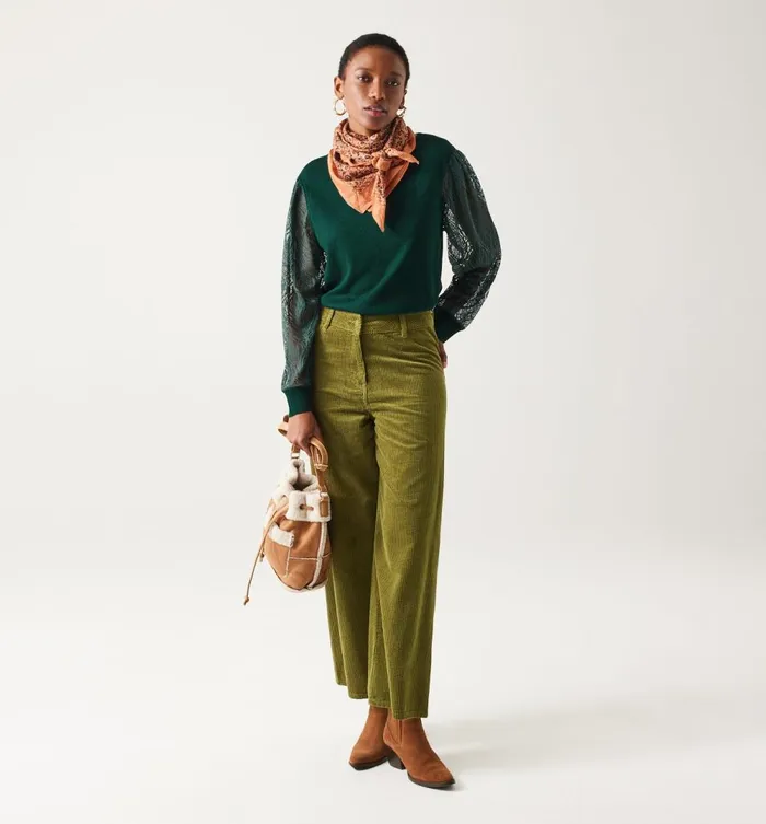 Women Lightweight LaceDetail Jumper 8211 Emerald Green Promod Jumpers And Cardigans Women Lightweight LaceDetail Jumper 8211 Emerald Green Promod Jumpers And Cardigans
