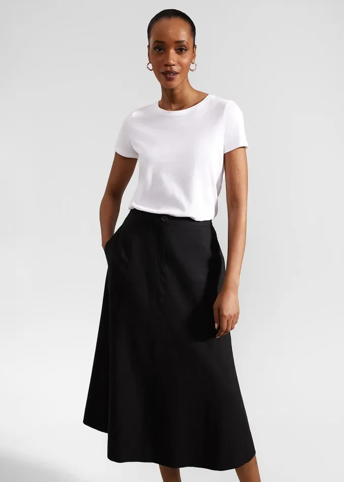 Women Lina Linen Skirt Black Hobbs Skirts