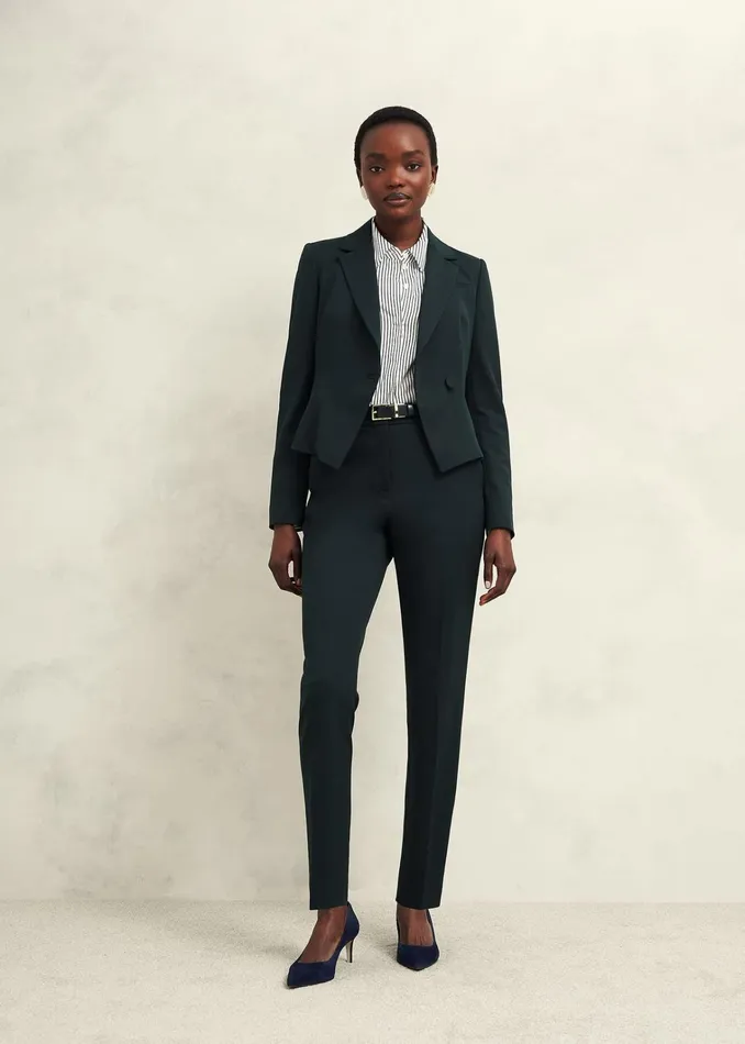 Women Linda Fitted Jacket Deep Pine Green Hobbs Coats and Jackets