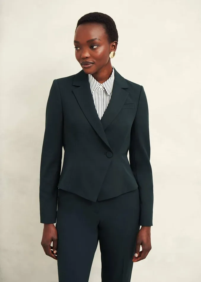 Women Linda Fitted Jacket Deep Pine Green Hobbs Coats and Jackets