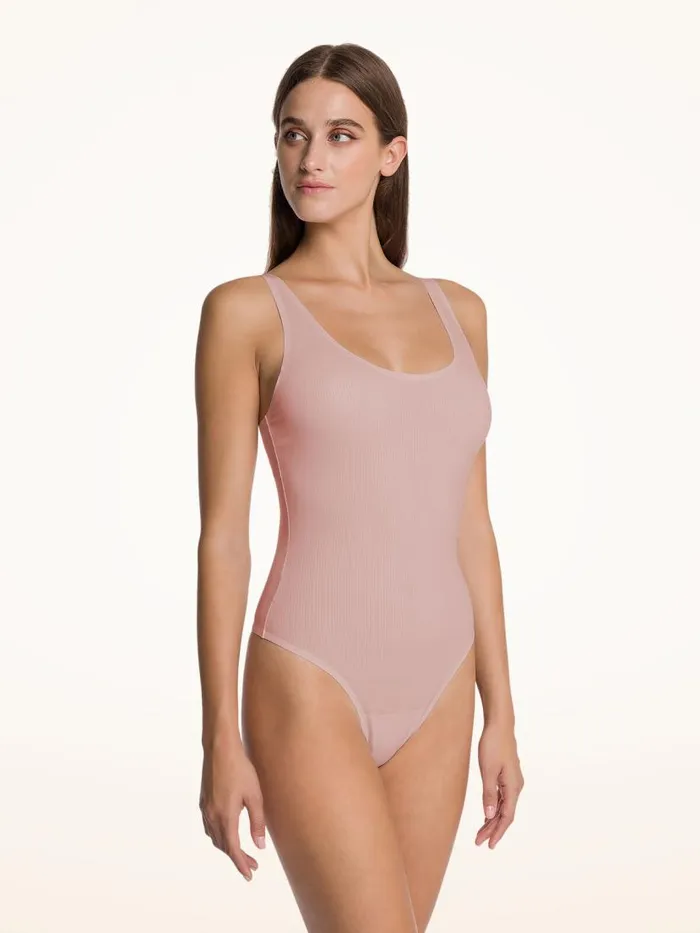Women Lingerie Bodies Wolford Beauty Cotton Bodysuit Powder Pink