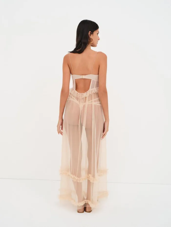 Women Lingerie For Love and Lemons Akeria Maxi Slip Dress Pink
